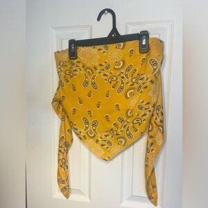 Hollister Y2K Yellow Bandana Tube Top TieBack Size S